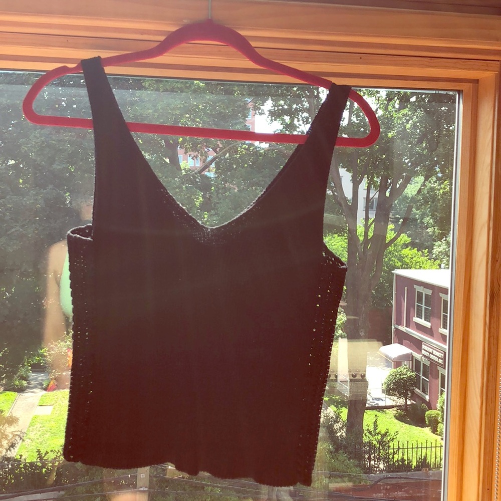 Anthropologie Black knit tank